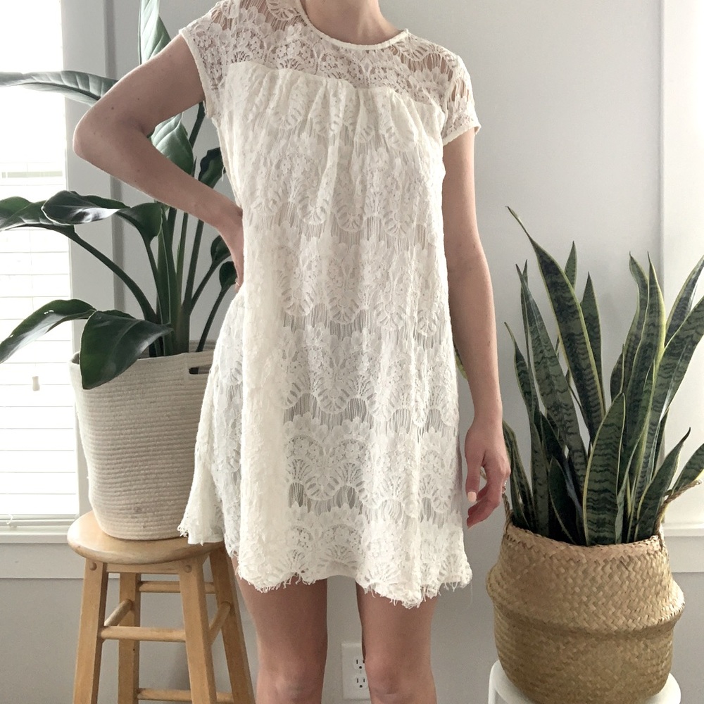 rebellion white lace dress size small